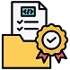 A folder icon with a document and a checkmark badge overlay