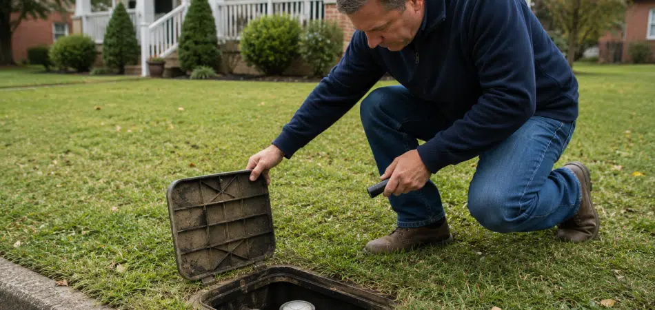 Inspecting the Lawn Utility Box