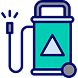 Icon of a teal and gray water pressure with a nozzle