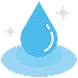 Illustration of a large blue water droplet