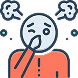 A person with a neutral face, covering their nose because of bad smell icon