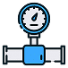 Icon of a pressure gauge in blue and white
