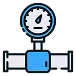 Icon of a pressure gauge in blue and white