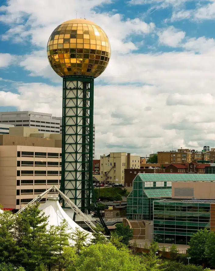 Sunsphere, located in Knoxville, Tennessee