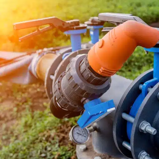 irrigation system pipping with valves