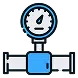 Icon of a pressure gauge in blue and white