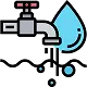 Icon of a faucet with a wrench, representing plumbing repair or water connection services.
